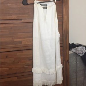 Reformation white tank fringe dress
